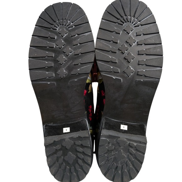 Warren Edwards Mongo Longo Suede Embroidered Boots Size 8 Black Floral Boho - Picture 13 of 13